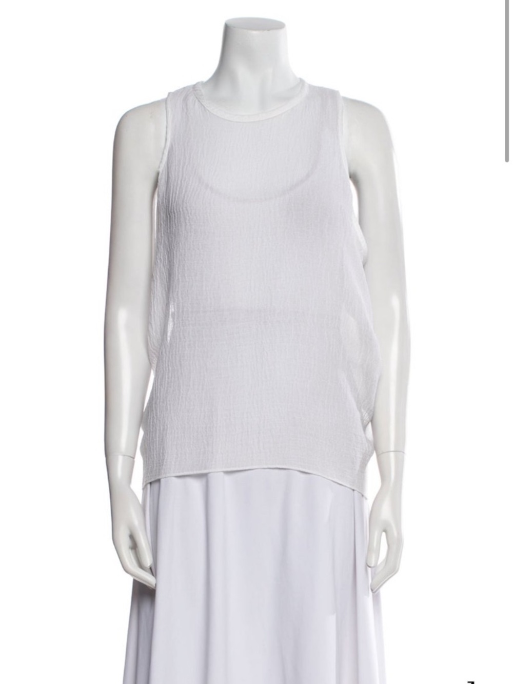 Helmut Lang New white gauze crinkle loose fit white blouse Petite coastal chic